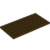 Lego destička 6x12, tmavě hnědá (6266290)
